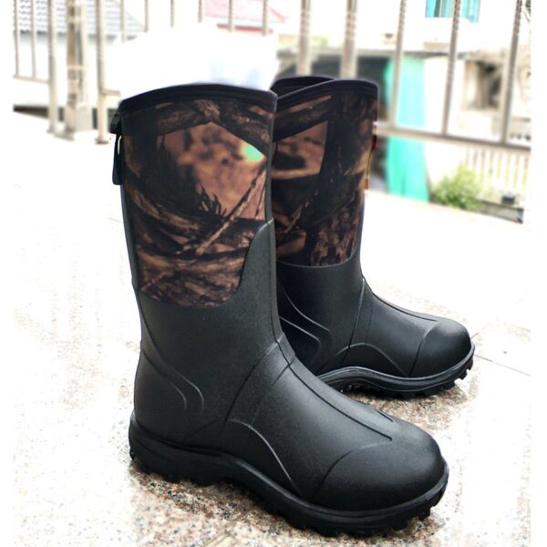 Waterproof Neoprene High Rain Boots Keep Warm Anti-Slip Fishing Rubber Shoes High Quality Bionic Camouflage Hunting High Boots - Image 5