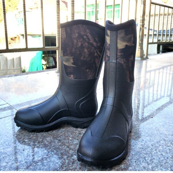Waterproof Neoprene High Rain Boots Keep Warm Anti-Slip Fishing Rubber Shoes High Quality Bionic Camouflage Hunting High Boots - Image 2