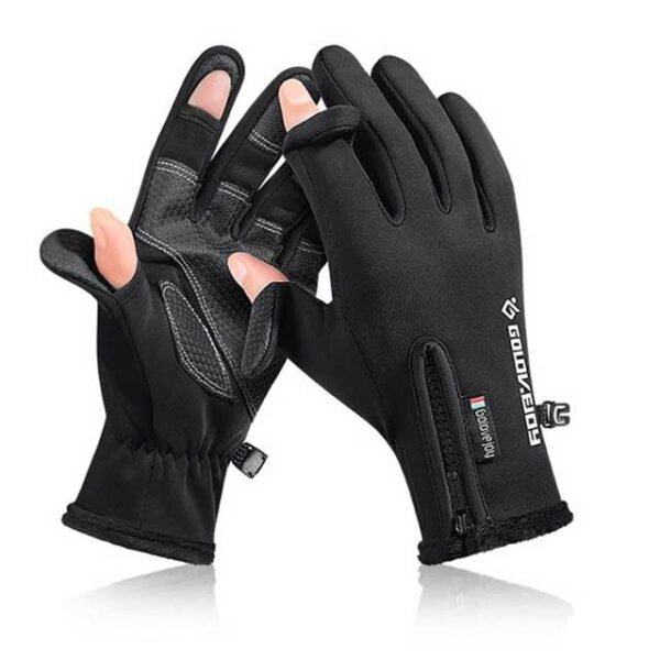 Winter Fishing Gloves 2 Finger Flip Waterproof Windproof - Image 3