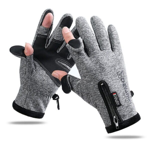 Winter Fishing Gloves Exposed Two-finger Wrist Elastic Warm