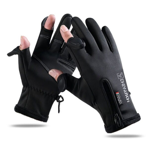 Winter Fishing Gloves Exposed Two-finger Wrist Elastic Warm