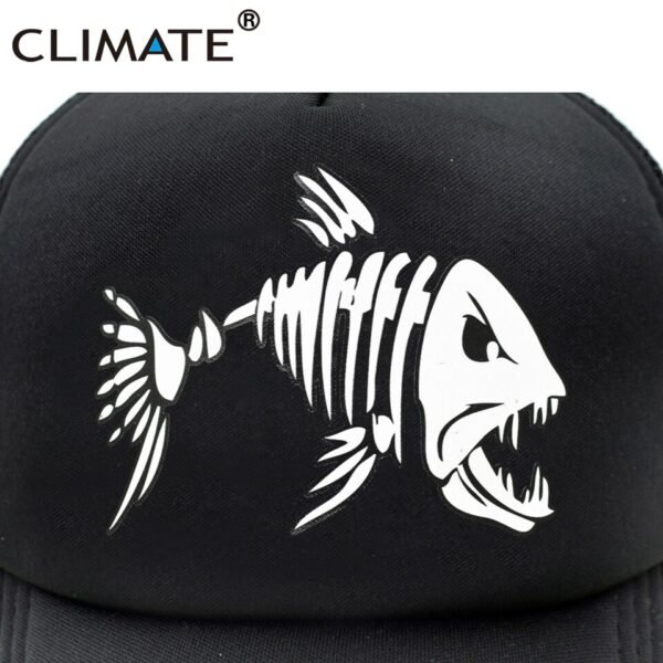 CLIMATE Fishbone Trucker Cap Men Fishing Skeleton Fish - Image 16