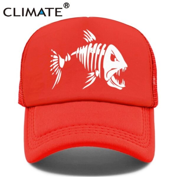 CLIMATE Fishbone Trucker Cap Men Fishing Skeleton Fish