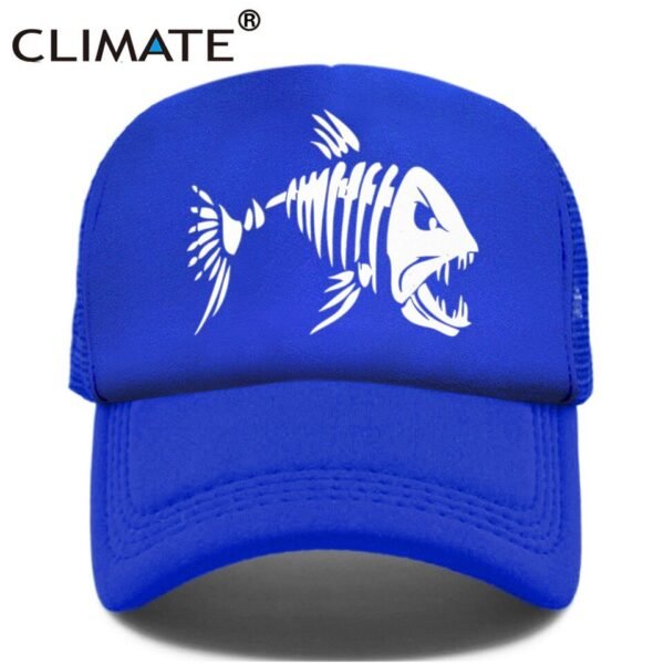 CLIMATE Fishbone Trucker Cap Men Fishing Skeleton Fish - Image 9