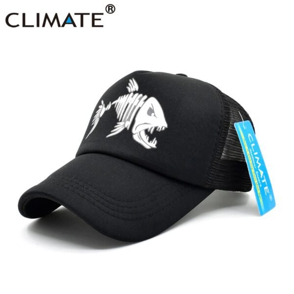 CLIMATE Fishbone Trucker Cap Men Fishing Skeleton Fish - Image 13