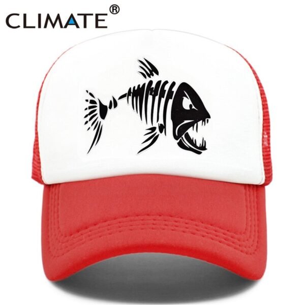 CLIMATE Fishbone Trucker Cap Men Fishing Skeleton Fish - Image 10