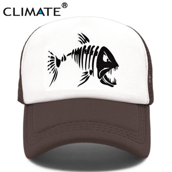 CLIMATE Fishbone Trucker Cap Men Fishing Skeleton Fish