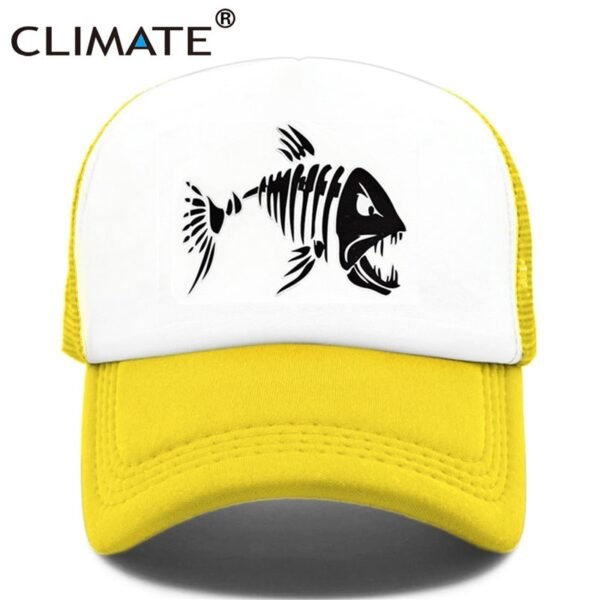 CLIMATE Fishbone Trucker Cap Men Fishing Skeleton Fish