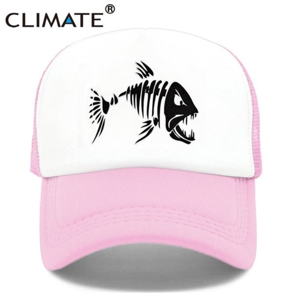 CLIMATE Fishbone Trucker Cap Men Fishing Skeleton Fish