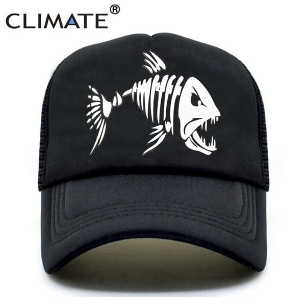 CLIMATE Fishbone Trucker Cap Men Fishing Skeleton Fish - Image 15