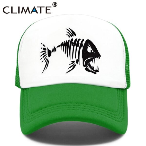 CLIMATE Fishbone Trucker Cap Men Fishing Skeleton Fish - Image 14