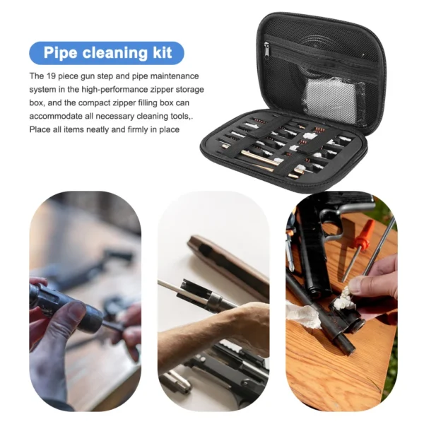 19pc/Set Gun Barrel Cleaning Kit for 22/38/9/40/45mm Caliber Rifle