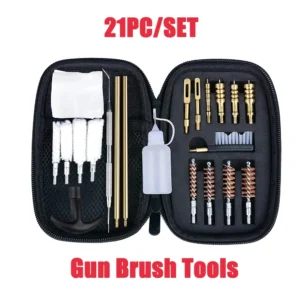 21PCS Universal Tactical Gun Cleaning Kit for Handgun  Gun Brush Tool for .22/.38/9mm/.40/.45 Caliber