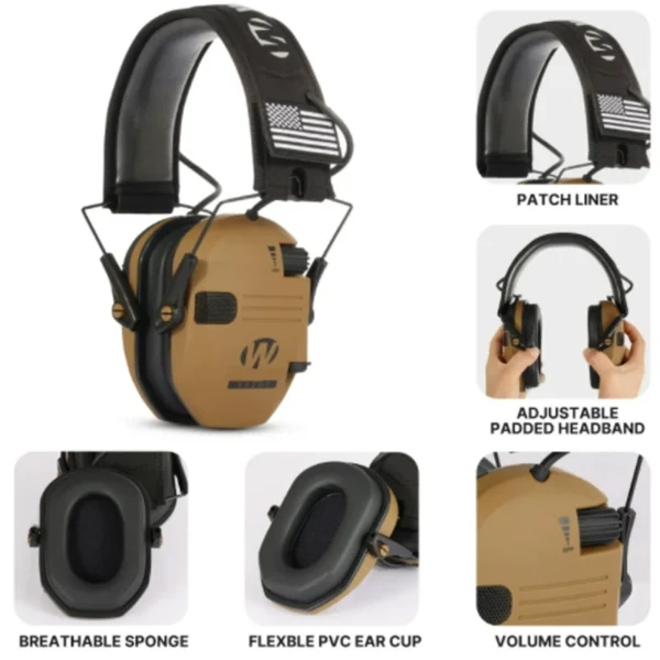 2PCS 1PCS Shooting Ear Protection Safety Earmuffs Noise Reduction Slim Shooter Electronic Muffs Hearing Protector for Huning - Image 2