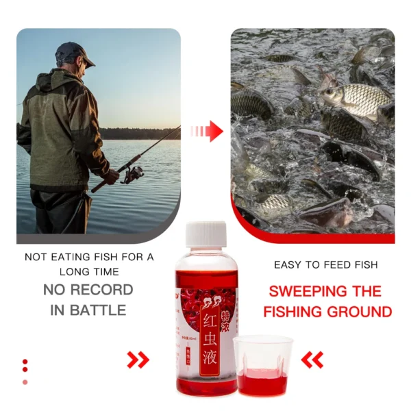 60ml  Freshwater Fish Red Worm Liquid  Strong Fish Attractant Concentrated Fish Bait  Perch for Trout Cod Carp Bass - Image 6