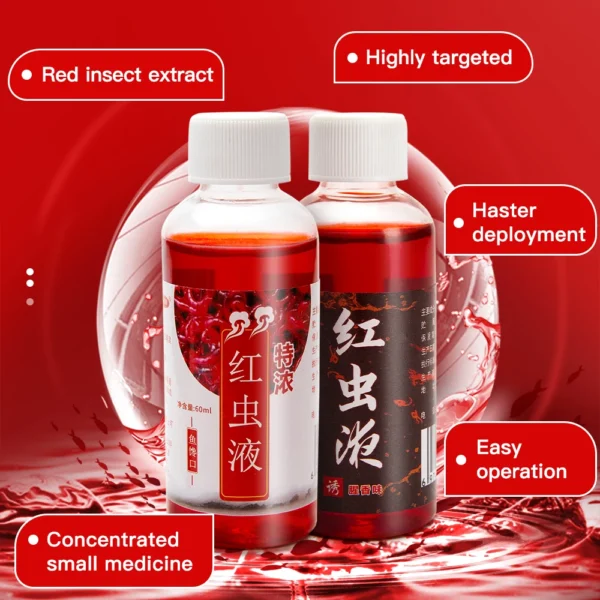 60ml  Freshwater Fish Red Worm Liquid  Strong Fish Attractant Concentrated Fish Bait  Perch for Trout Cod Carp Bass