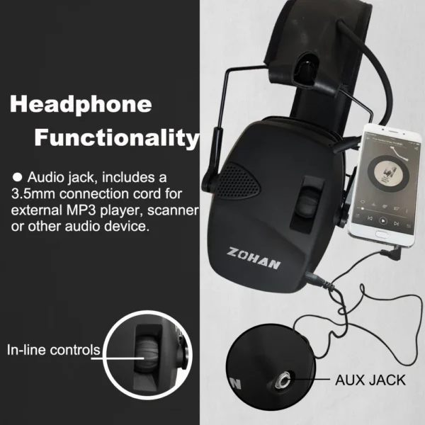 ZOHAN Electronic Shooting Ear Protection  Anti-noise Earmuffs - Image 4