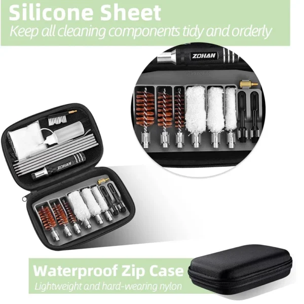 ZOHAN Tactical Shotgun Cleaning Kit For 12 20 410 GA Gauge Hunting Gun With Handles Cotton Mop And Bore Brushes - Image 3