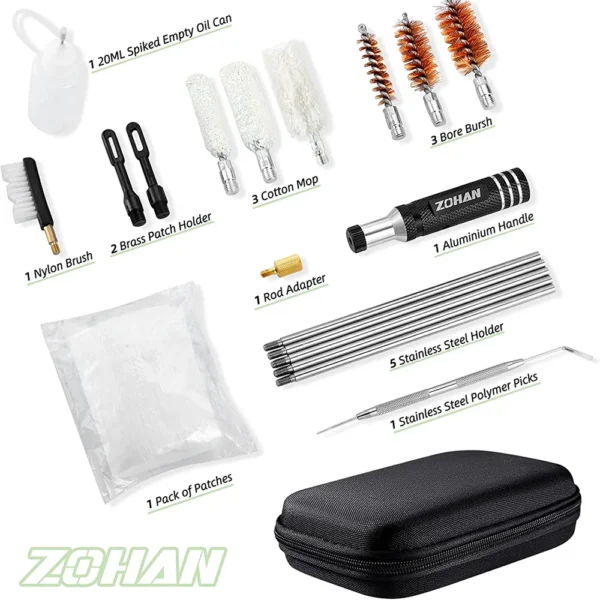 ZOHAN Tactical Shotgun Cleaning Kit For 12 20 410 GA Gauge Hunting Gun With Handles Cotton Mop And Bore Brushes - Image 2