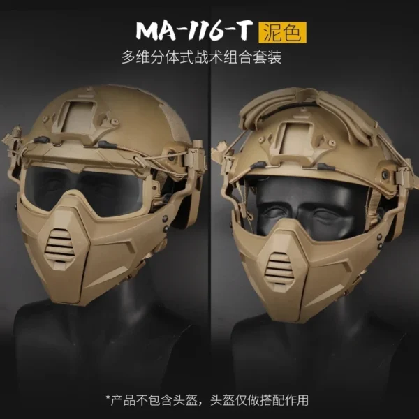 Airsoft Mask Detachable Goggles with Anti-fog Fan Tactical Paintball Protective Full Face Mask Shooting CS Goggles Masks - Image 7