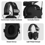 Tactical Electronic Shooting Earmuffs Noise Reduction Impact Hearing Protection Helmet With Bag - Image 4