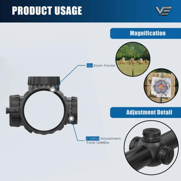 Vector Optics Constantine 1-10x24 SFP LPVO Riflescope 30mm Monotube With 11 Levels Illumination - Image 3