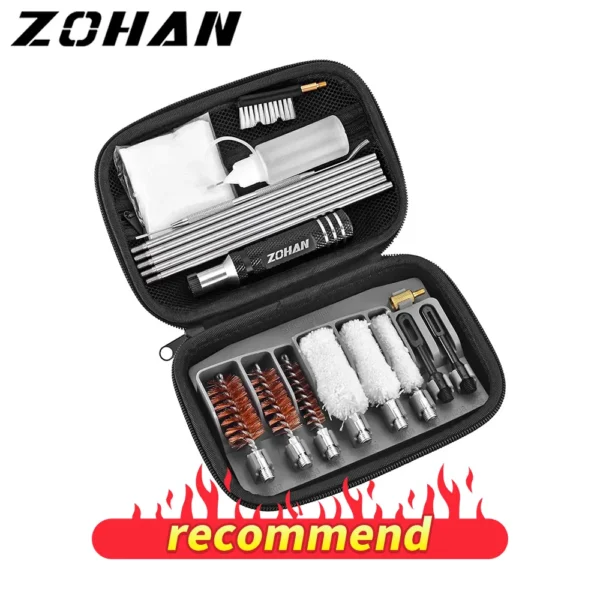 ZOHAN Tactical Shotgun Cleaning Kit For 12 20 410 GA Gauge Hunting Gun With Handles Cotton Mop And Bore Brushes