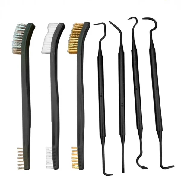 ALLSOME Double-end Steel Wire Brush & Nylon Pick Set Universal Hunting Gun Cleaning Kit