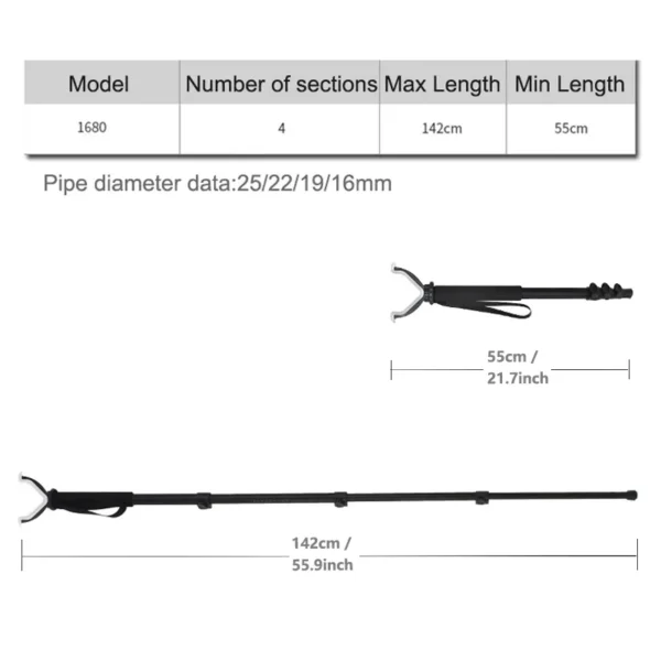 Aluminum Telescopic Monopod Shooting Camera Rack Rotating V Yoke Mount Adapter for Hunting Shooting Stick with Shoulder Strap