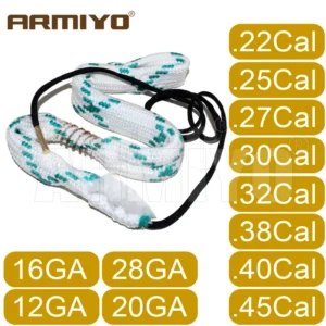 Armiyo .17Cal .22Cal .30Cal .38Cal .45Cal 12GA 20GA Barrel Cleaning Sling Bore