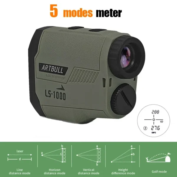 ARTBULL Rangefinder 650m - 1200m Slope Adjusted Flag-Lock