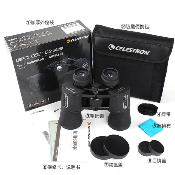 Celestron UPCLOSE G2 10x50 20x50 Porro HD Binocular Telescope