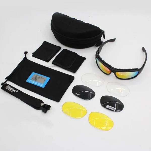 Daisy C6 Polarized Glasses CS Army Tactical  Hunting Shooting Airsoft Bullet-proof Military C5 Goggles with 4 Lens Kit