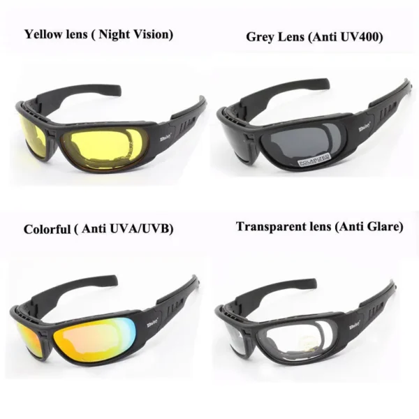 Daisy C6 Polarized Glasses CS Army Tactical  Hunting Shooting Airsoft Bullet-proof Military C5 Goggles with 4 Lens Kit - Image 2