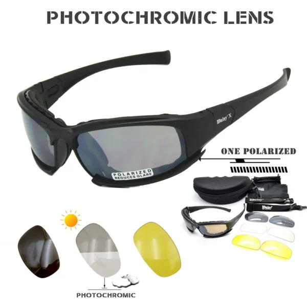 Daisy X7 Military Goggles Bullet-proof Army C6 Polarized Sunglasses 4 Lens Hunting Shooting Airsoft Cycling Motorcycle Glasses - Image 4