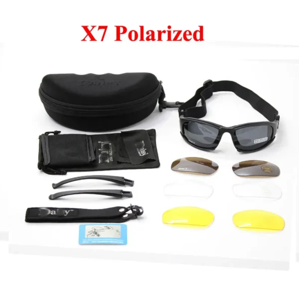 Daisy X7 Military Goggles Bullet-proof Army C6 Polarized Sunglasses 4 Lens Hunting Shooting Airsoft Cycling Motorcycle Glasses