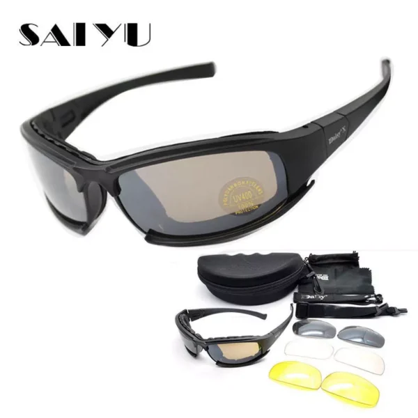 Daisy X7 Military Goggles Bullet-proof Army C6 Polarized Sunglasses 4 Lens Hunting Shooting Airsoft Cycling Motorcycle Glasses