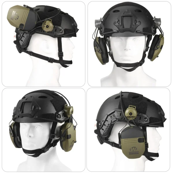 Electronic Shooting Headset Helmet Mounted Version Hunting Noise Reduction Tactical Headset Hearing Protection