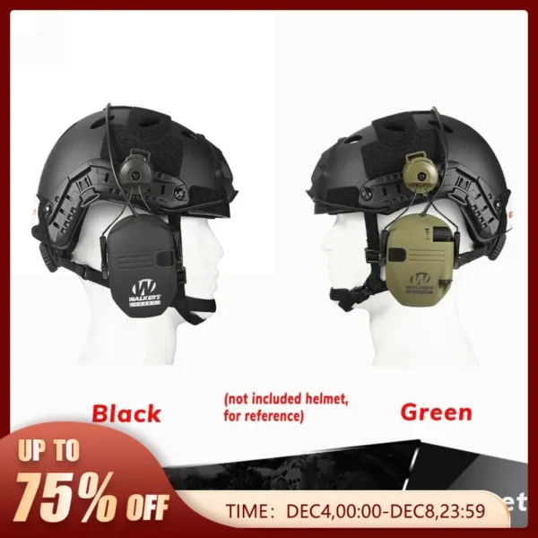Electronic Shooting Headset Helmet Mounted Version Hunting Noise Reduction Tactical Headset Hearing Protection