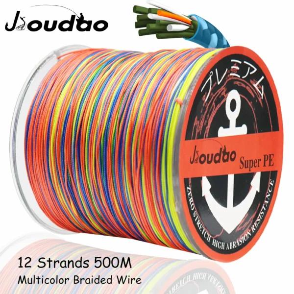 Jioudao 12 Strands Super Strong PE Braided Fish Line 40LB-205LB Multicolor - Image 8