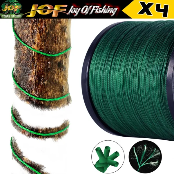 JOF 4 Braided x4 Strands 300M 100M Fly Fishing Line Multifilament Wire 10-85LB - Image 10