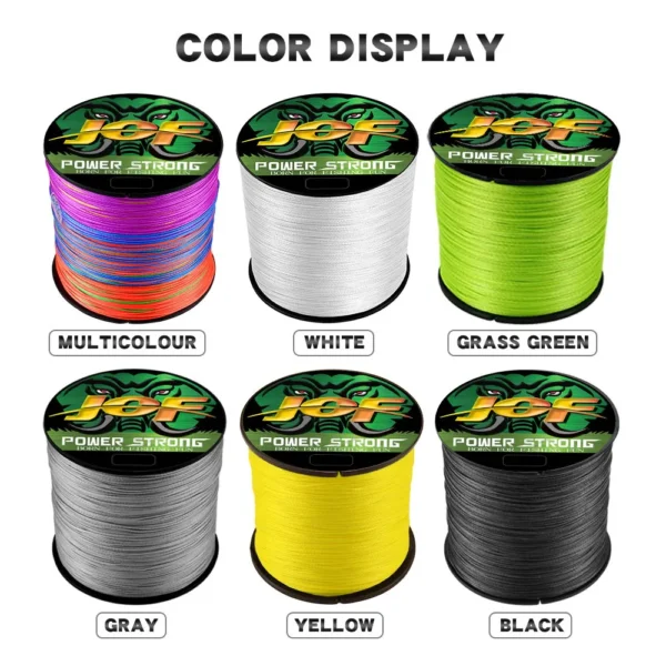 JOF 4 Braided x4 Strands 300M 100M Fly Fishing Line Multifilament Wire 10-85LB