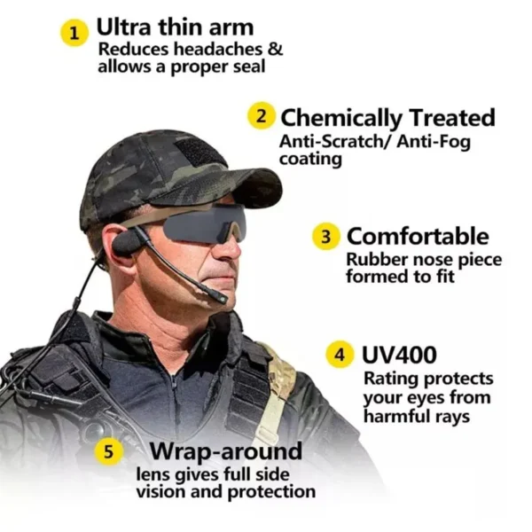 JSJM Military Tactical Goggles CS Airsoft Windproof Shooting Glasses HD 3 Lens Motocross Motorcycle Mountaineering Safe Glasses - Image 2