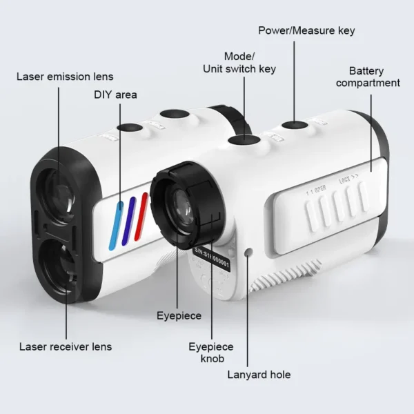 Mileseey PF2E Laser Rangefinder 400m 600M Yard/M