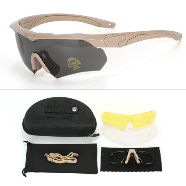 Military Tactical Goggles CS Airsoft Windproof Shooting Glasses HD 3 Lens Motocross Motorcycle Mountaineering Safe Glasses - Image 9