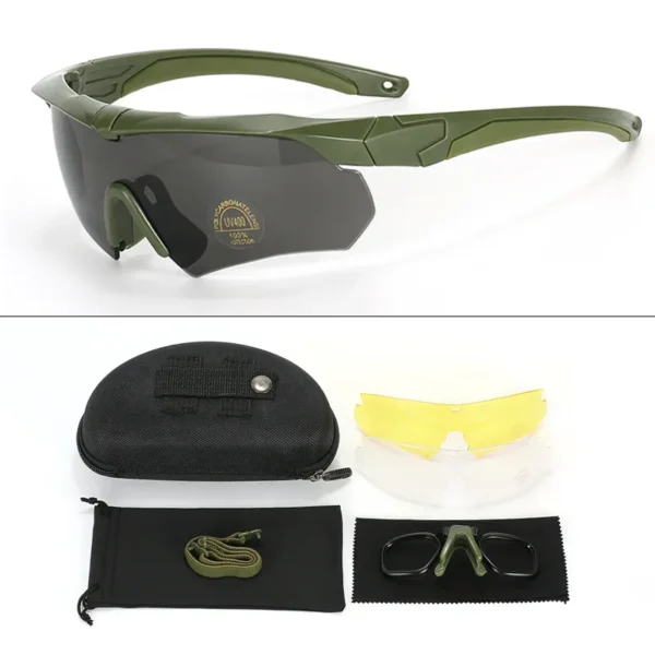 Military Tactical Goggles CS Airsoft Windproof Shooting Glasses HD 3 Lens Motocross Motorcycle Mountaineering Safe Glasses - Image 8