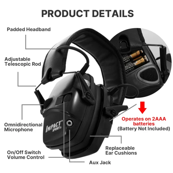 Outdoor Sports Anti-noise Impact Sound Amplification Electronic Shooting Earmuff Tactical Hunting Hearing Protective Headset - Image 5