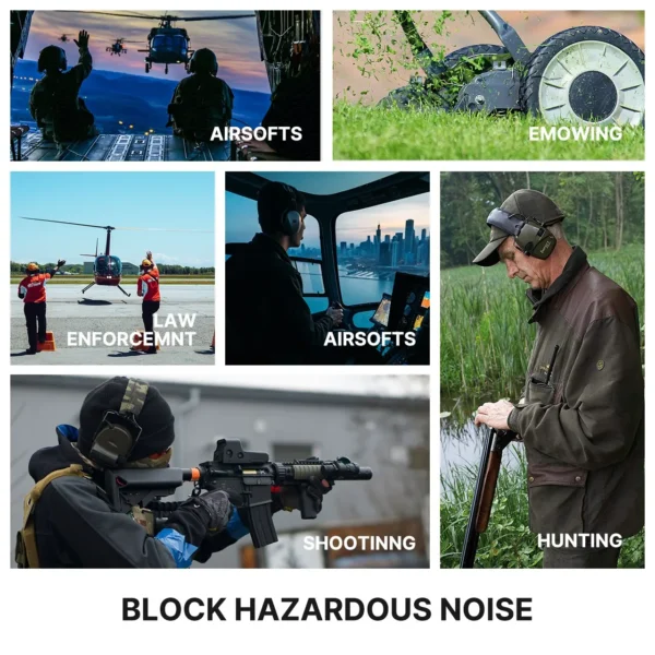 Shooting Earmuffs Tactical for Ear Protection Anti-noise Ear Muff Outdoor Sports 1pc - Image 6