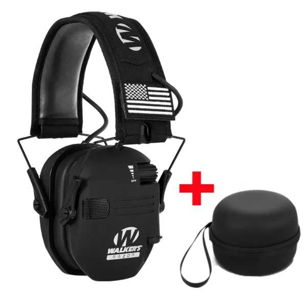 Tactical Electronic Shooting Earmuff Case Anti-noise Headset Foldable with bag