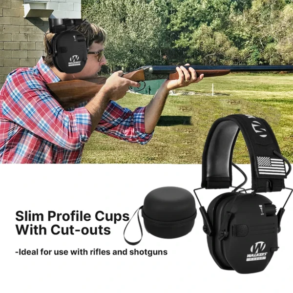 Tactical Electronic Shooting Earmuff Case Anti-noise Headset Foldable with bag - Image 2